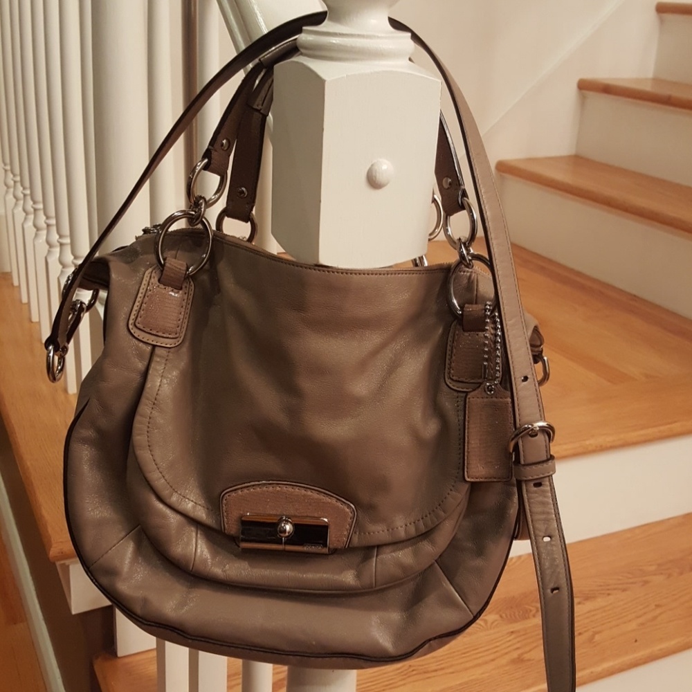 Coach Grey Leather Crossbody Bag